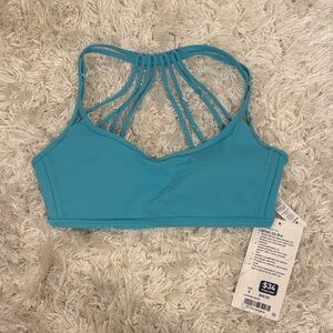 Lululemon Athletica Teal Strappy Lighten Up Sports Bra